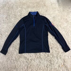 Child’s Medium Blue Romfh Long Sleeve Horseback Riding Sunshirt. Good Condition.